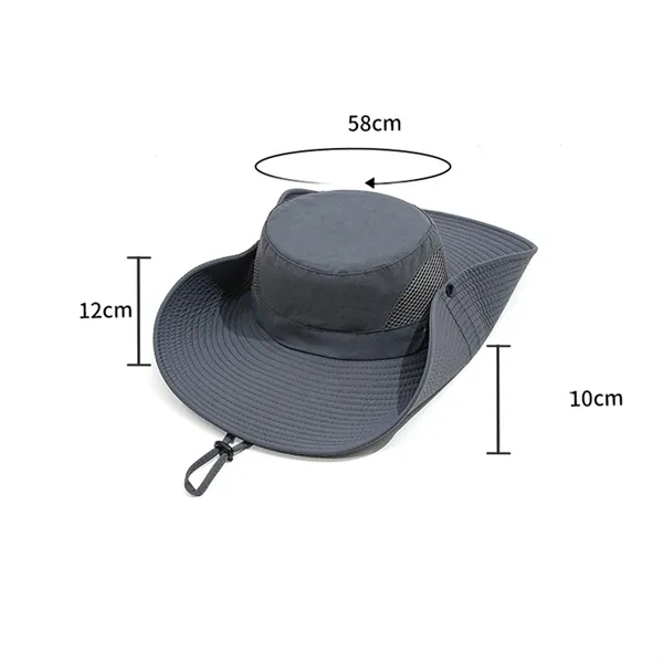 Quick Dry Wide Brim Mesh Sun Hat Outdoor Fishing Hiking Cap - Quick Dry Wide Brim Mesh Sun Hat Outdoor Fishing Hiking Cap - Image 1 of 4