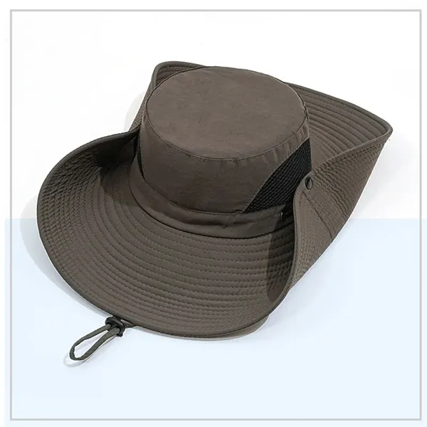 Quick Dry Wide Brim Mesh Sun Hat Outdoor Fishing Hiking Cap - Quick Dry Wide Brim Mesh Sun Hat Outdoor Fishing Hiking Cap - Image 2 of 4