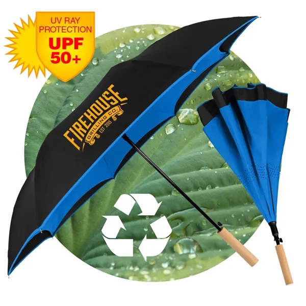 Enviro Inversa Eco-Friendly Inverted Umbrella Bamboo Handle - Enviro Inversa Eco-Friendly Inverted Umbrella Bamboo Handle - Image 0 of 6