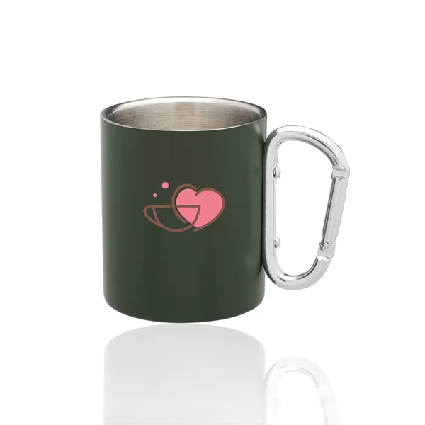 10 oz. Carabiner Handle Stainless Steel Mug - 10 oz. Carabiner Handle Stainless Steel Mug - Image 0 of 6
