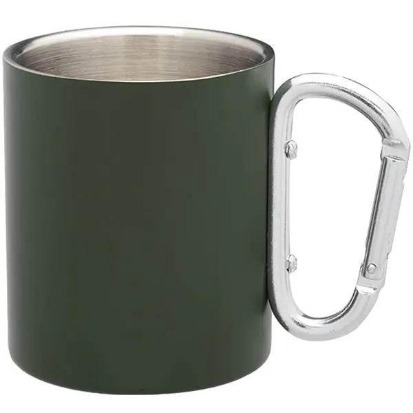 10 oz. Carabiner Handle Stainless Steel Mug - 10 oz. Carabiner Handle Stainless Steel Mug - Image 1 of 6