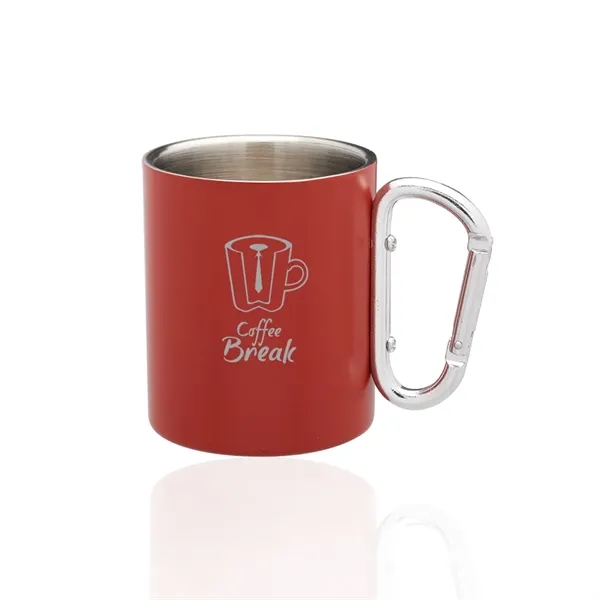 10 oz. Carabiner Handle Stainless Steel Mug - 10 oz. Carabiner Handle Stainless Steel Mug - Image 3 of 6