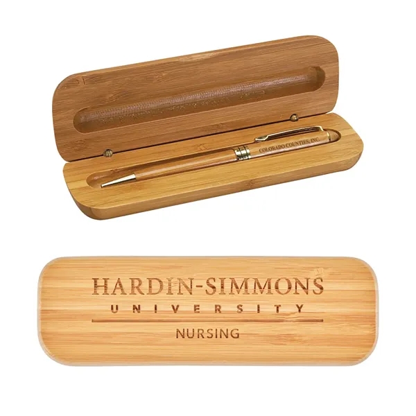 Bamboo Case With Pen Gift Set - Bamboo Case With Pen Gift Set - Image 0 of 3