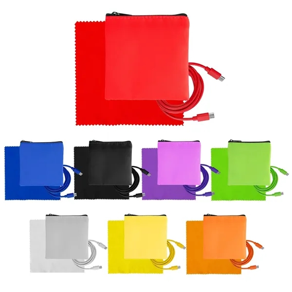 Colorful RPET C to C Cable & Cloth Set - Colorful RPET C to C Cable & Cloth Set - Image 5 of 18