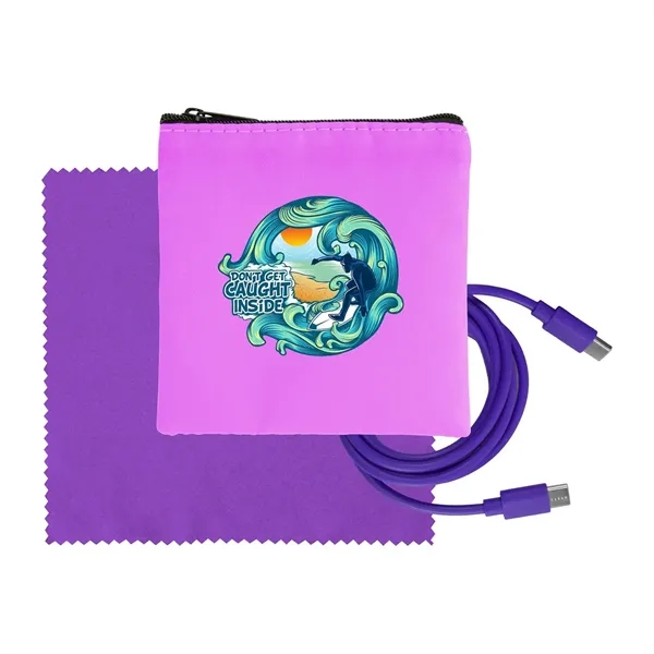 Colorful RPET C to C Cable & Cloth Set - Colorful RPET C to C Cable & Cloth Set - Image 12 of 18