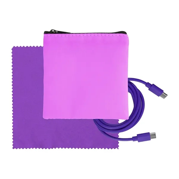 Colorful RPET C to C Cable & Cloth Set - Colorful RPET C to C Cable & Cloth Set - Image 13 of 18