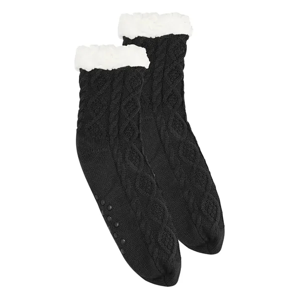 Cozy Cable Knit Slipper Socks - Cozy Cable Knit Slipper Socks - Image 4 of 6