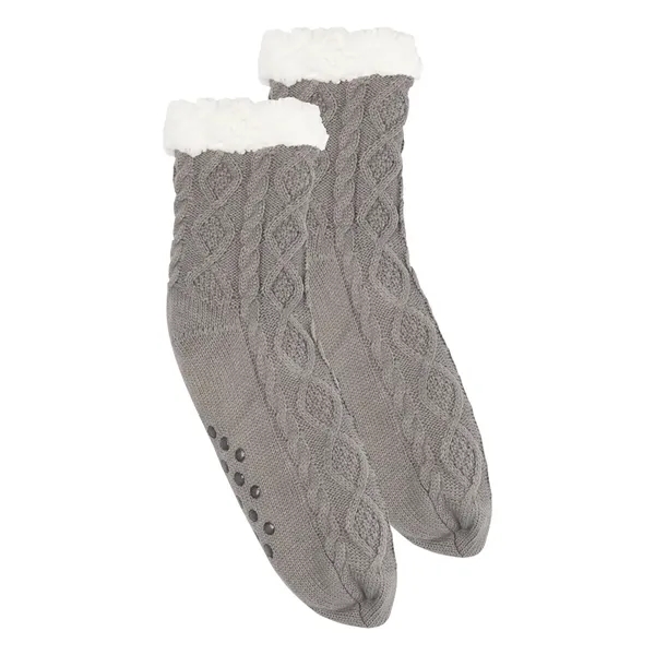 Cozy Cable Knit Slipper Socks - Cozy Cable Knit Slipper Socks - Image 5 of 6