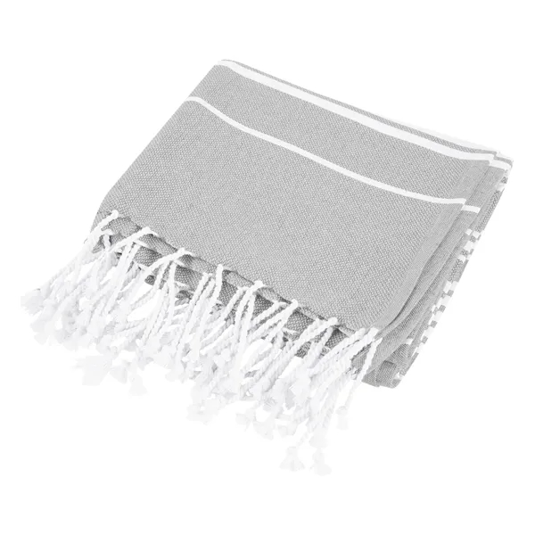 100% Recycled Cotton Beach Blanket With Tassel Fringe - 100% Recycled Cotton Beach Blanket With Tassel Fringe - Image 2 of 5