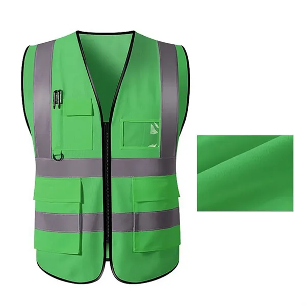 High-Visibility Reflective Safety Vest with Multi Pockets - High-Visibility Reflective Safety Vest with Multi Pockets - Image 1 of 4