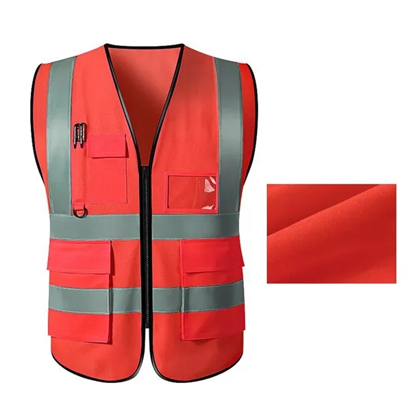 High-Visibility Reflective Safety Vest with Multi Pockets - High-Visibility Reflective Safety Vest with Multi Pockets - Image 2 of 4