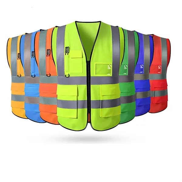 High-Visibility Reflective Safety Vest with Multi Pockets - High-Visibility Reflective Safety Vest with Multi Pockets - Image 4 of 4
