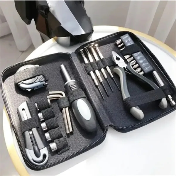 Portable Household Tool Kit with Zipper Metal Case - Portable Household Tool Kit with Zipper Metal Case - Image 2 of 3