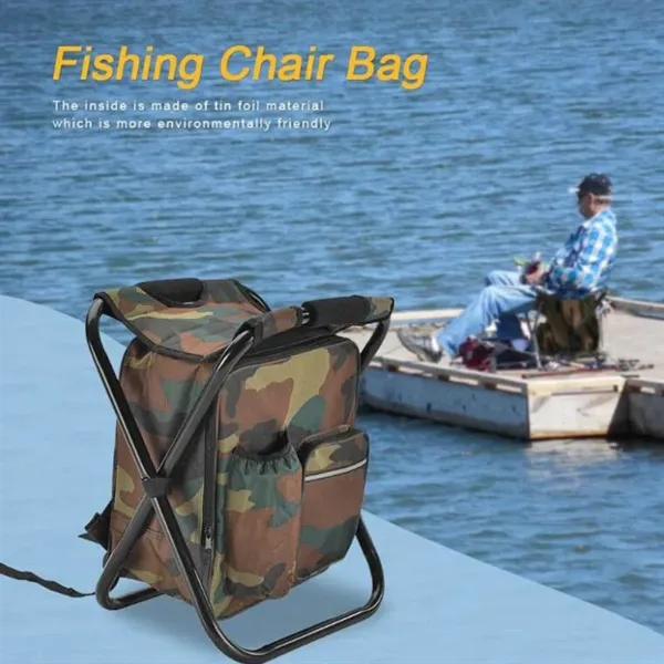 Outdoor Foldable Stool Chair with Cooler Bag  2 in 1 - Outdoor Foldable Stool Chair with Cooler Bag  2 in 1 - Image 9 of 10