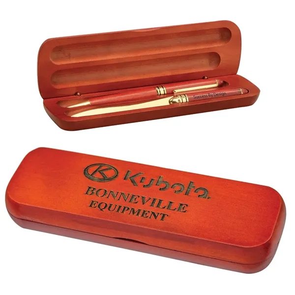 Rosewood Case With Pen And Letter Opener Gift Set
