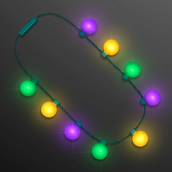Mardi Gras Light Globes Party Necklace - Mardi Gras Light Globes Party Necklace - Image 1 of 5