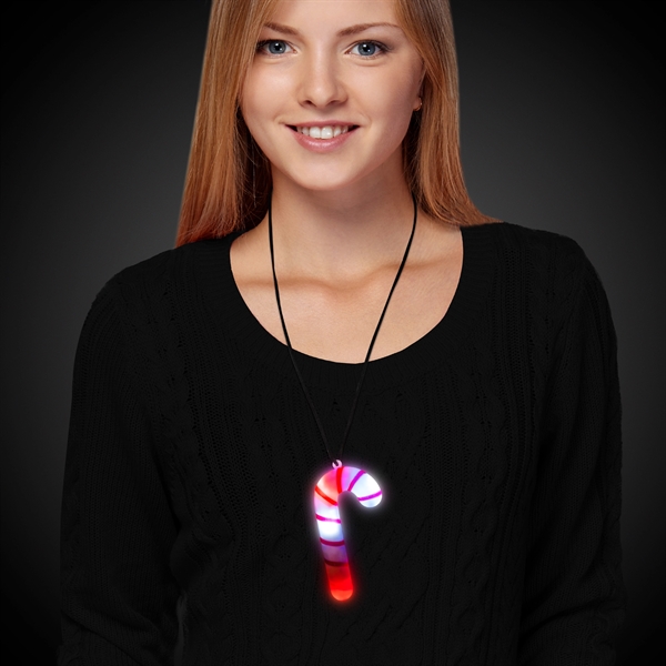 LED Candy Cane Necklace - LED Candy Cane Necklace - Image 1 of 3