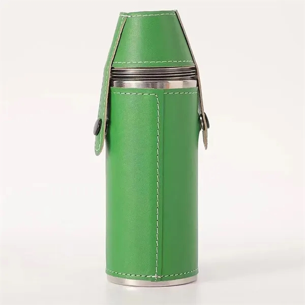 8Oz Leather Wrapped Stainless Steel Vacuum Flask - 8Oz Leather Wrapped Stainless Steel Vacuum Flask - Image 5 of 6