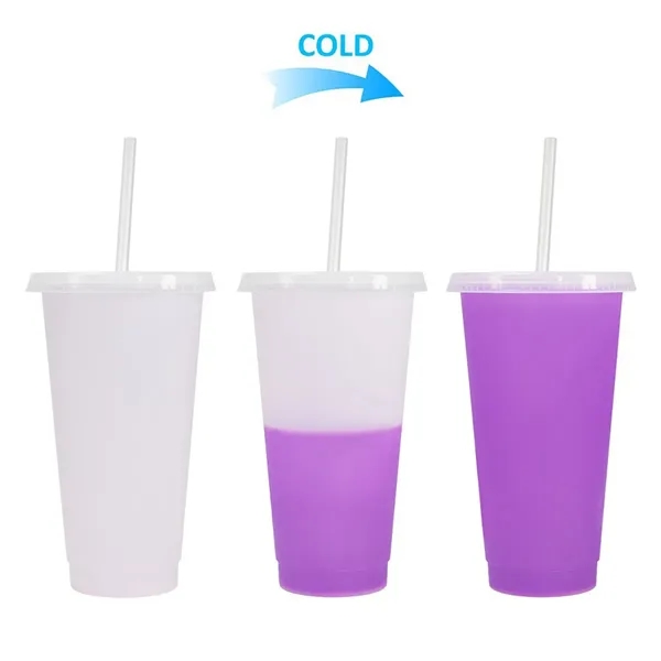 Color Changing Cold Cup W/ Straw and Lid - Color Changing Cold Cup W/ Straw and Lid - Image 2 of 4