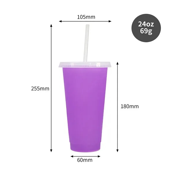 Color Changing Cold Cup W/ Straw and Lid - Color Changing Cold Cup W/ Straw and Lid - Image 3 of 4
