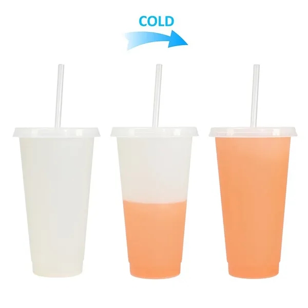 Color Changing Cold Cup W/ Straw and Lid - Color Changing Cold Cup W/ Straw and Lid - Image 4 of 4