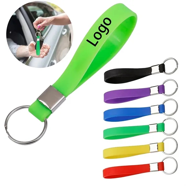 Silicone Wristband with Keychain - Silicone Wristband with Keychain - Image 0 of 6