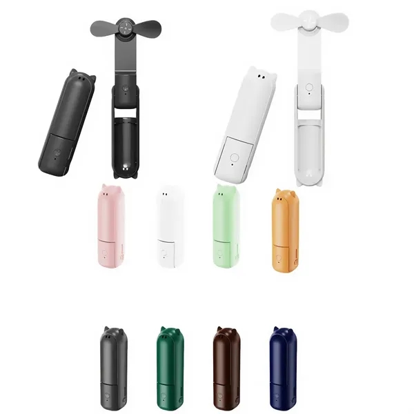 Mini Handheld Foldable Fan Power Bank 3 Speed Soft Blade Rec - Mini Handheld Foldable Fan Power Bank 3 Speed Soft Blade Rec - Image 0 of 4