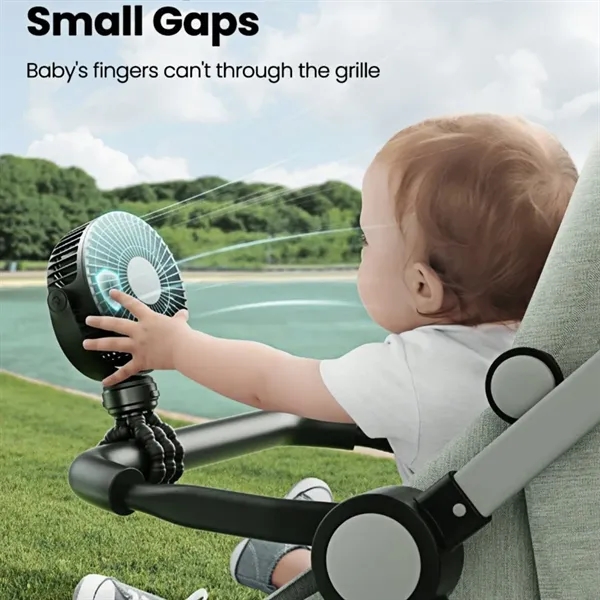 Baby-Safe Quiet 3-Speed Clip-On Fan With Power Bank - Baby-Safe Quiet 3-Speed Clip-On Fan With Power Bank - Image 2 of 5