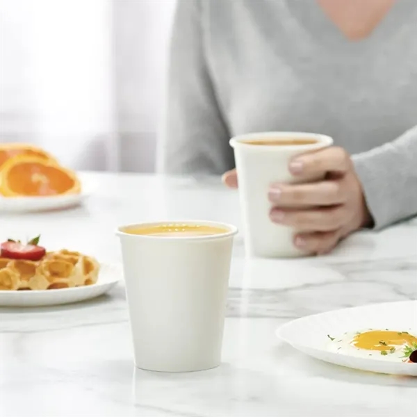 8oz Eco Friendly Disposable White Hot Coffee Cups - 8oz Eco Friendly Disposable White Hot Coffee Cups - Image 3 of 4