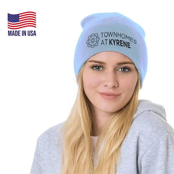 100% USA-Made 8" Headwear Acrylic Knit Beanie - 100% USA-Made 8" Headwear Acrylic Knit Beanie - Image 0 of 17