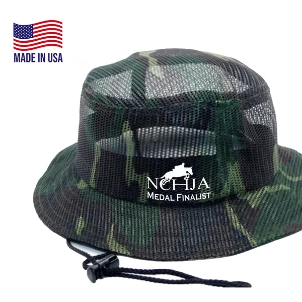 100% USA Made Mesh Camo Bucket Hat - 100% USA Made Mesh Camo Bucket Hat - Image 0 of 2