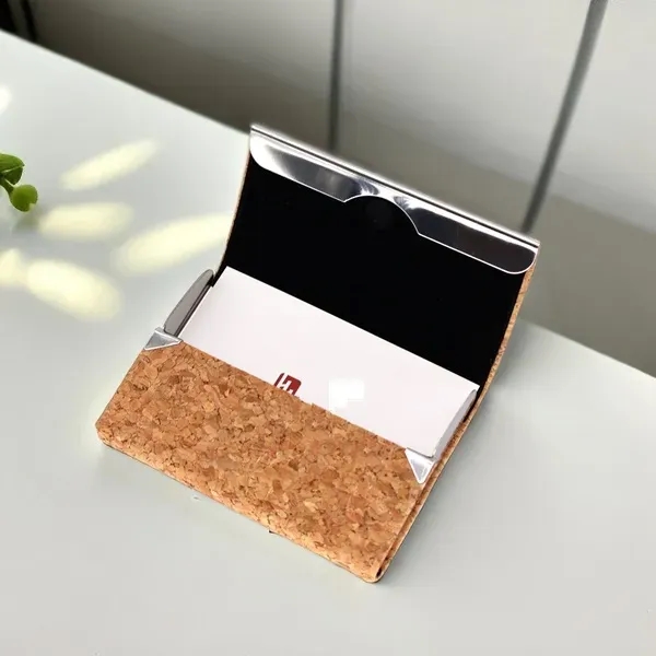 Cork-Textured Business Card Holder - Cork-Textured Business Card Holder - Image 2 of 2