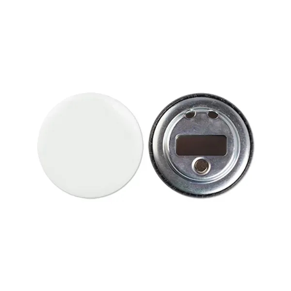 Round Celluloid Button Bottle Opener With Magnet - Round Celluloid Button Bottle Opener With Magnet - Image 1 of 1