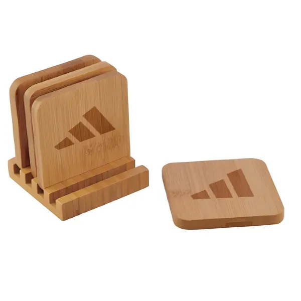 4pcs Bamboo Coaster Set - 4pcs Bamboo Coaster Set - Image 0 of 2