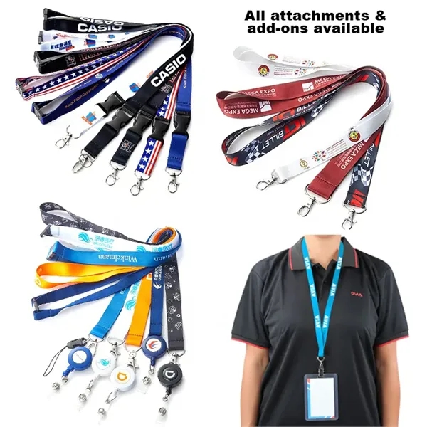 Custom 3/4" Polyester Lanyard - Full Color - Custom 3/4" Polyester Lanyard - Full Color - Image 1 of 21