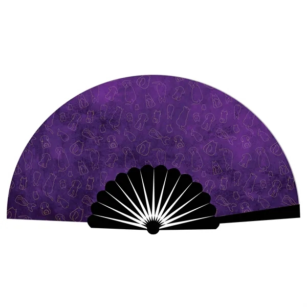 LOUD Clack Satin & Bamboo Hand Fan 13" x 25" - LOUD Clack Satin & Bamboo Hand Fan 13" x 25" - Image 11 of 25