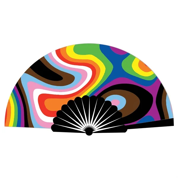 LOUD Clack Satin & Bamboo Hand Fan 13" x 25" - LOUD Clack Satin & Bamboo Hand Fan 13" x 25" - Image 12 of 25