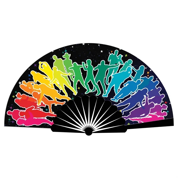LOUD Clack Satin & Bamboo Hand Fan 13" x 25" - LOUD Clack Satin & Bamboo Hand Fan 13" x 25" - Image 13 of 25