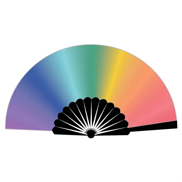 LOUD Clack Satin & Bamboo Hand Fan 13" x 25" - LOUD Clack Satin & Bamboo Hand Fan 13" x 25" - Image 19 of 25