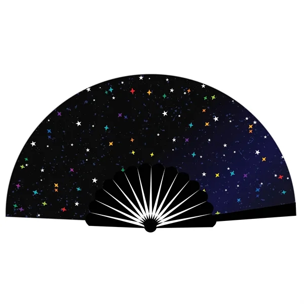 LOUD Clack Satin & Bamboo Hand Fan 13" x 25" - LOUD Clack Satin & Bamboo Hand Fan 13" x 25" - Image 21 of 25