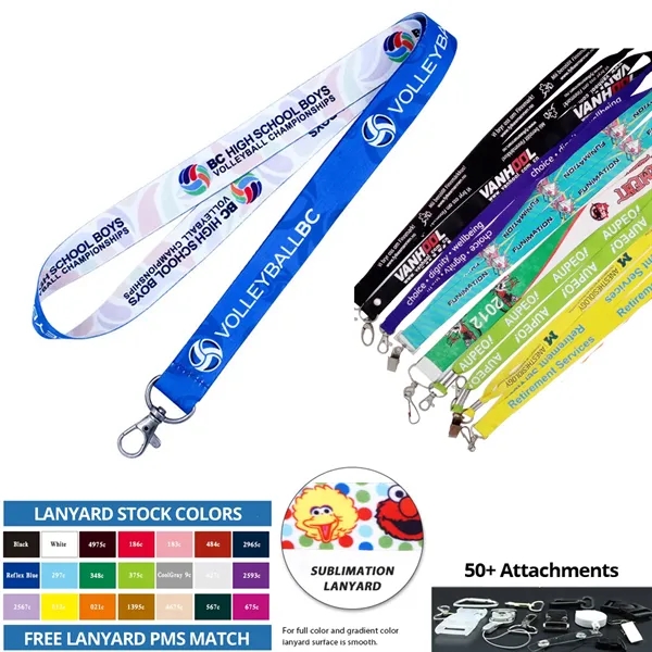Custom 5/8" Polyester Lanyard - Full Color - Custom 5/8" Polyester Lanyard - Full Color - Image 0 of 22