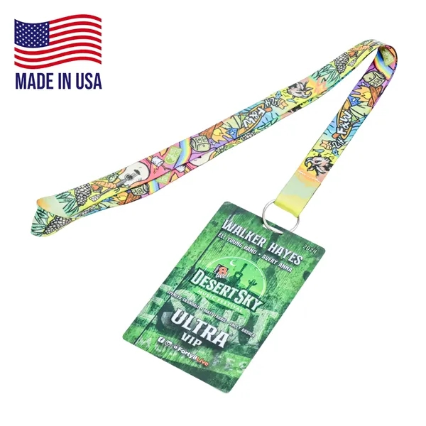 3/4" USA Made Full Color Combo Lanyard w/PVC ID Badge Holder - 3/4" USA Made Full Color Combo Lanyard w/PVC ID Badge Holder - Image 0 of 2