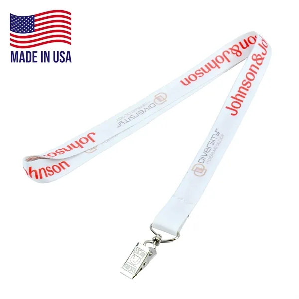 USA made Lanyard - 3/4" Dye-Sublimation w/ Bulldog Clip - USA made Lanyard - 3/4" Dye-Sublimation w/ Bulldog Clip - Image 0 of 7