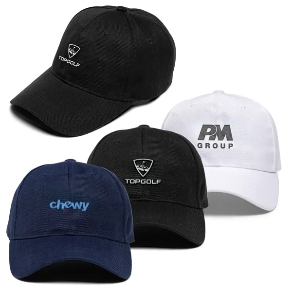 Promo Poly-Cotton 6 Panel Velcro Strap Baseball Cap - Promo Poly-Cotton 6 Panel Velcro Strap Baseball Cap - Image 0 of 15