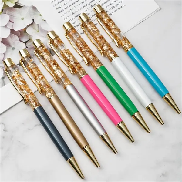 Metal Crystal Gold Leaf Pen - Metal Crystal Gold Leaf Pen - Image 1 of 4