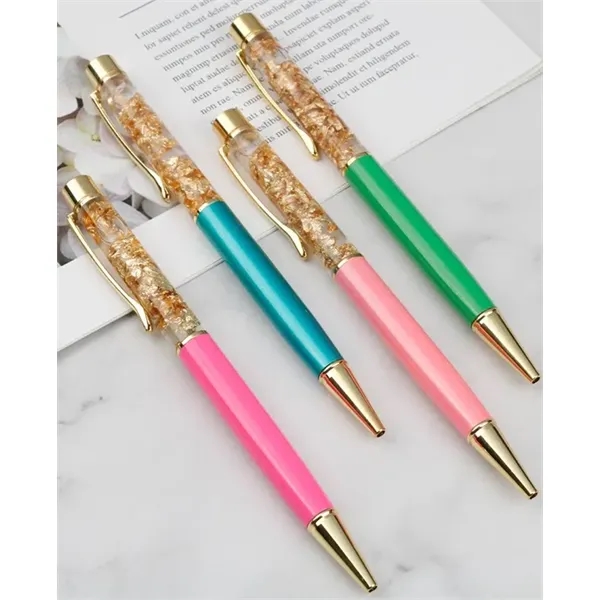 Metal Crystal Gold Leaf Pen - Metal Crystal Gold Leaf Pen - Image 3 of 4