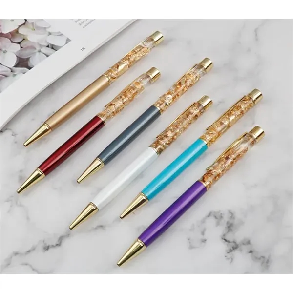 Metal Crystal Gold Leaf Pen - Metal Crystal Gold Leaf Pen - Image 4 of 4
