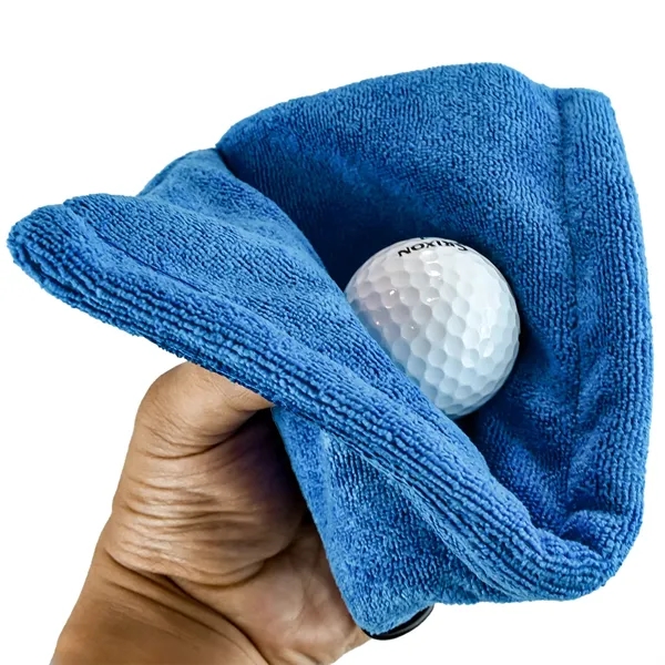 TiTUS® Microfiber Golf Ball Towel with Carabiner Clip - TiTUS® Microfiber Golf Ball Towel with Carabiner Clip - Image 4 of 7