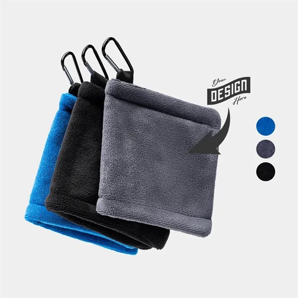 TiTUS® Microfiber Golf Ball Towel with Carabiner Clip - TiTUS® Microfiber Golf Ball Towel with Carabiner Clip - Image 0 of 7