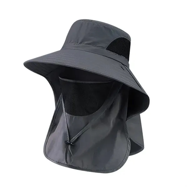Wide Brim Bucket Hat with Neck Flap - Wide Brim Bucket Hat with Neck Flap - Image 0 of 2